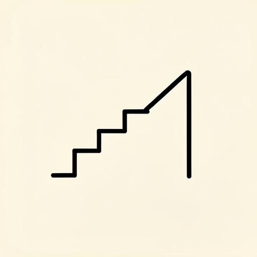 An ascending staircase
