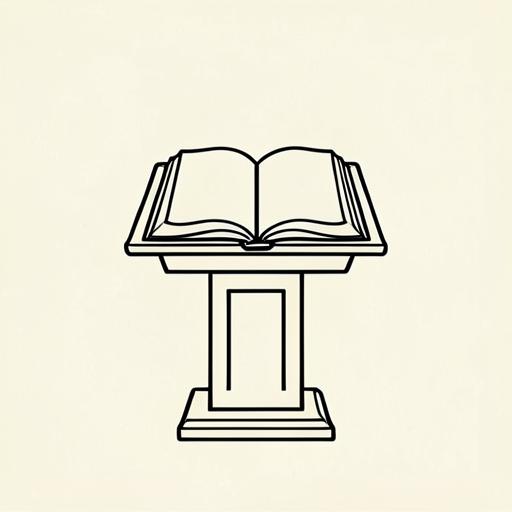 An open Bible on a wooden pulpit